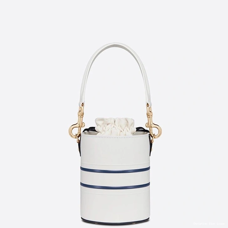 Cheap Dior Small White Smooth Calfskin Bucket Bag Vibe 0816 Luxury